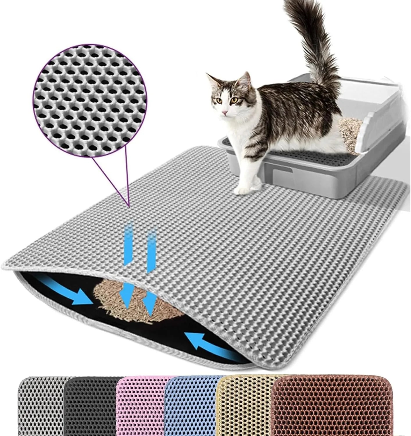 Cat Litter Mat Double Layer Pet
